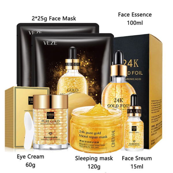 24K Gold Facial Skin Care Set Moisturizing Repair Sleep Mask Acne Facial Product