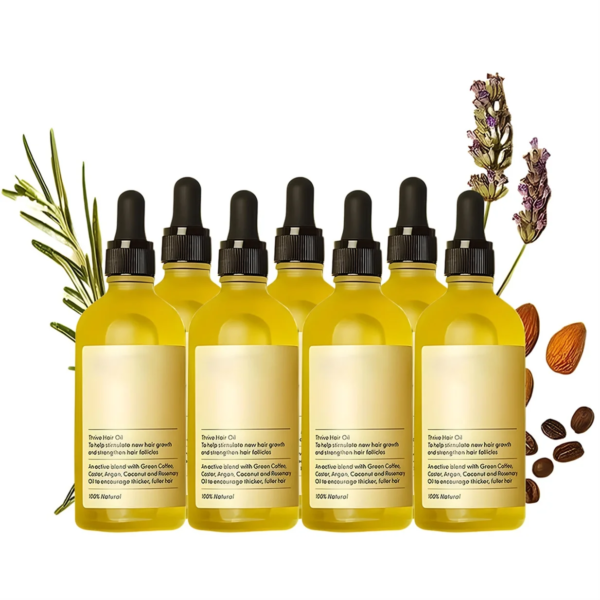 Natural Hair Growth Oil, Organic Veganic Natural Hair Growth Oil,Pure Natural Hair Density Essential Oil, Plant Extract Hair Growth Oil for Dry Damaged Hair and Growth (7Pcs)